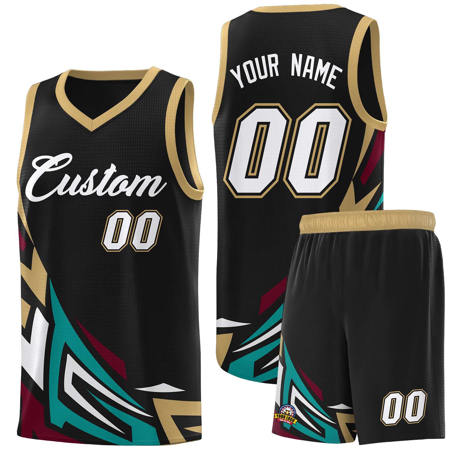 Custom Black Gradient Graffiti Pattern Sports Uniform Basketball Jersey