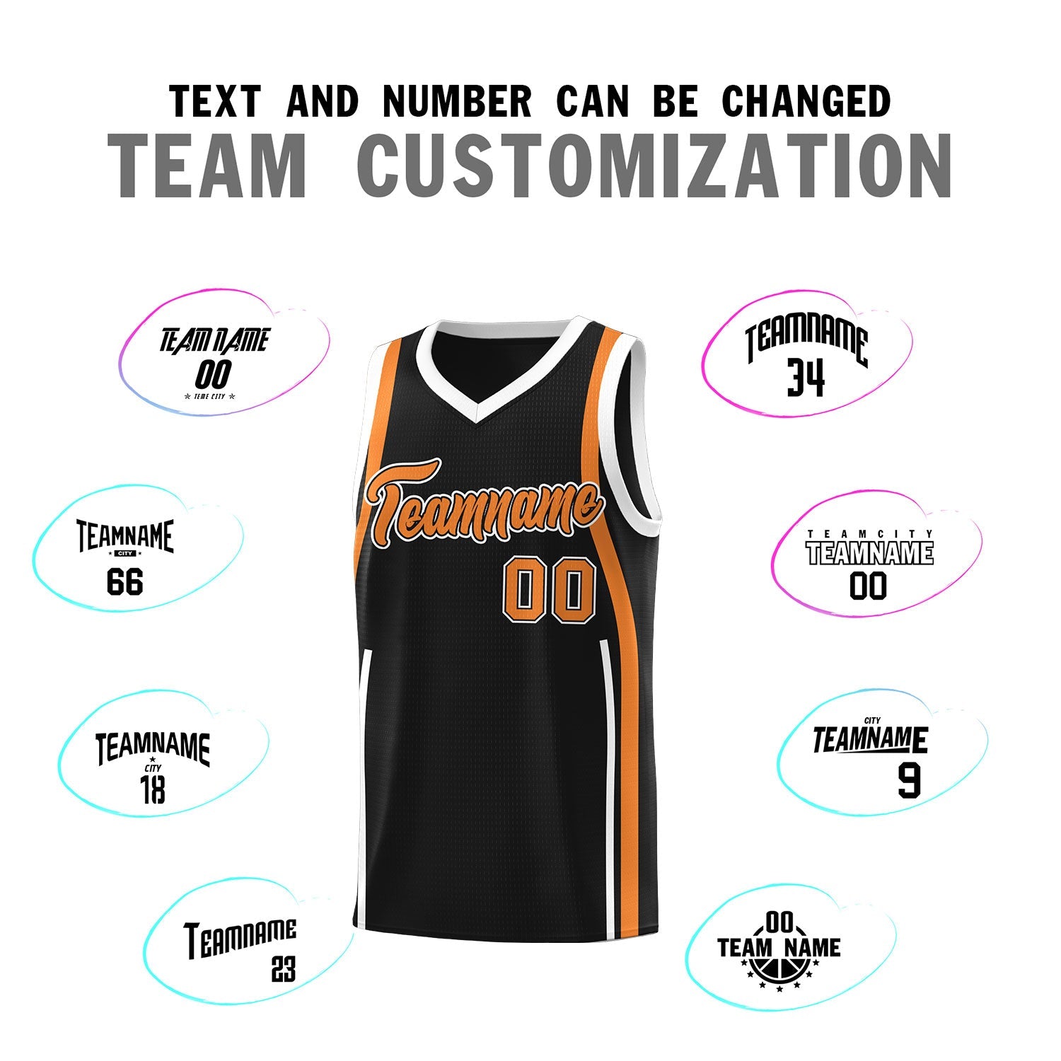 Custom Black Gold Orange-White Ribbon Pattern Basketball Kits