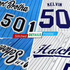 Custom White Navy Stripe Fashion Authentic Baseball Jersey