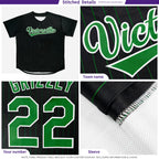 Custom Black Green-White Stripe Fashion Authentic Baseball Jersey
