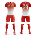 Custom Red White Printing Sportswear Soccer Sets Jersey
