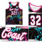 Custom Gray Black-White Graffiti Pattern Tops Mesh Basketball Jersey