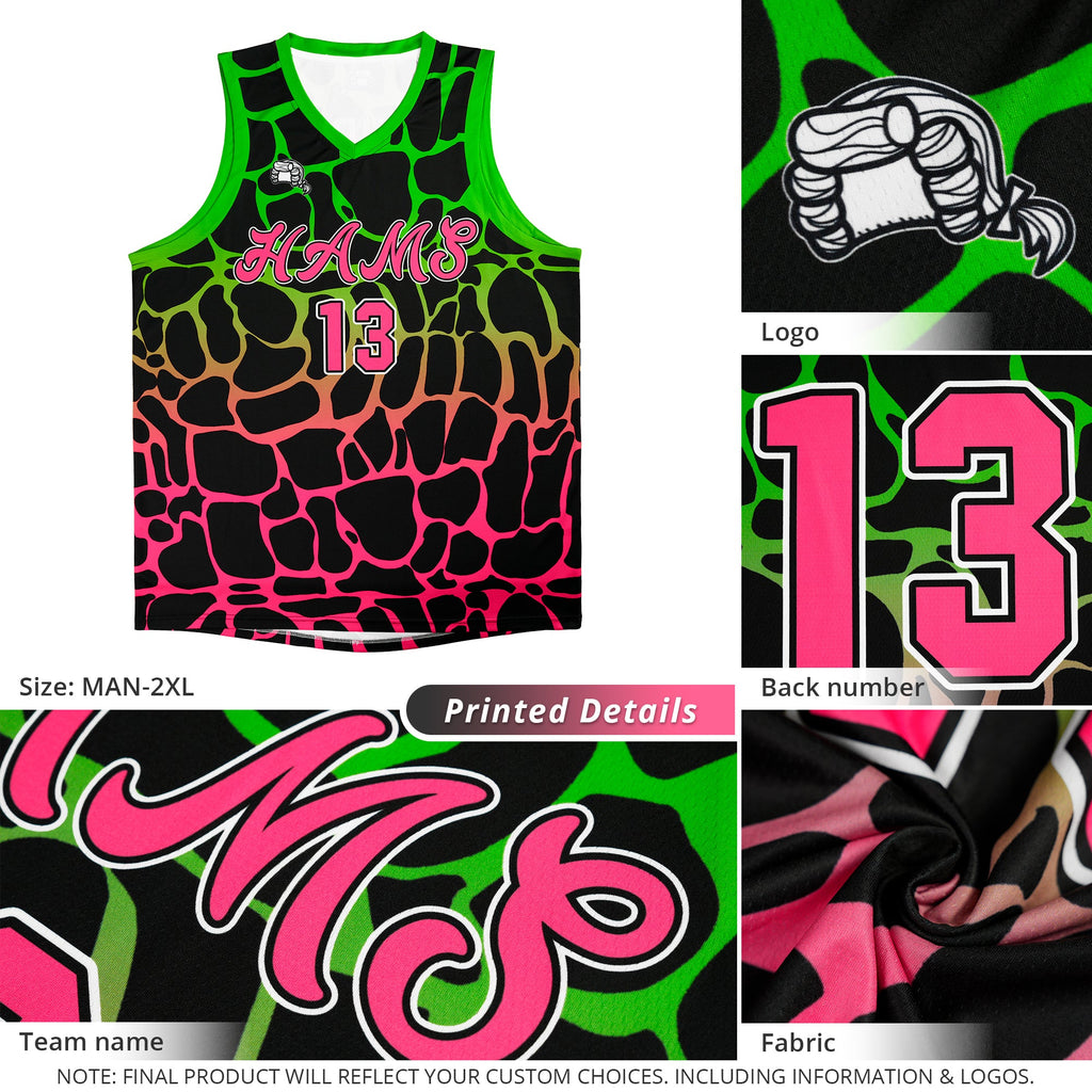 Custom Black Gold-Red Spotted Graffiti Pattern Sports Uniform Basketball Jersey