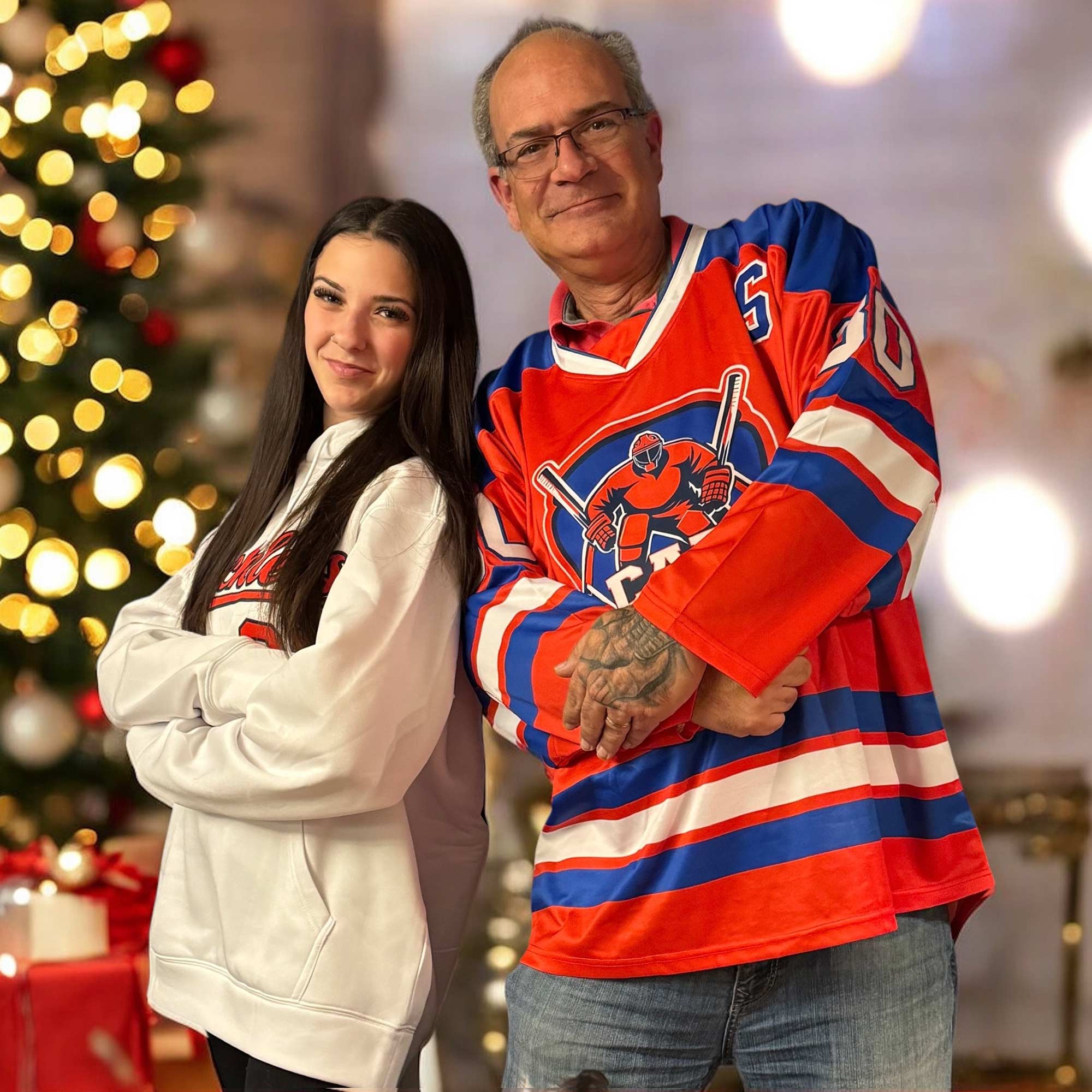 Custom Black White Black-Red Classic Style Hockey Jersey