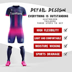 Custom Navy Pink Soft Training Uniform Soccer Sets Jersey