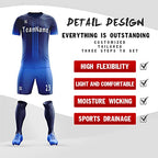 Custom Navy White Sports Training Soccer Sets Jersey