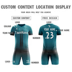 Custom Teal Black Soft Training Uniform Soccer Sets Jersey
