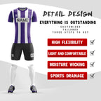 Custom Purple Gray Casual Outdoor Soccer Sets Jersey