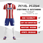 Custom Red Navy Casual Outdoor Soccer Sets Jersey