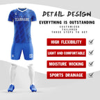 Custom Royal Printing Outdoor Tracksuit Soccer Sets Jersey