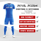 Custom Royal Printing Outdoor Breathable Soccer Sets Jersey