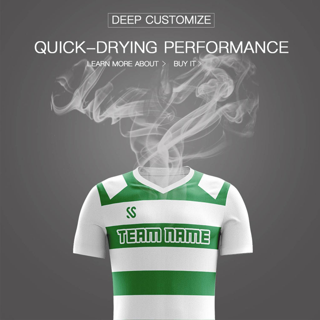 Custom Green Casual Printing Sportswear Soccer Sets Jersey