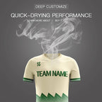 Custom Green Printing Outdoor Breathable Soccer Sets Jersey