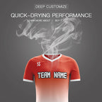 Custom Red White Printing Sportswear Soccer Sets Jersey