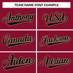 Custom Crimson Black-Khaki Classic Style Authentic Baseball Jersey