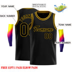 Custom Black Black-Yellow Classic Tops Casual Basketball Jersey