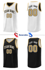 Custom Black White Chest Slash Patttern Double Side Sports Uniform Basketball Jersey