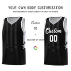 Custom Black Gray and White Gradient Star Graffiti Pattern Sports Uniform Basketball Jersey
