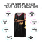 Custom Black Crimson and Khaki Gradient Star Graffiti Pattern Sports Uniform Basketball Jersey