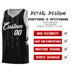 Custom Black Gray and White Gradient Star Graffiti Pattern Sports Uniform Basketball Jersey