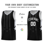 Custom Black Gray and White Gradient Star Graffiti Pattern Sports Uniform Basketball Jersey