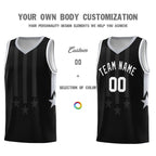 Custom Black Gray and White Gradient Star Graffiti Pattern Sports Uniform Basketball Jersey