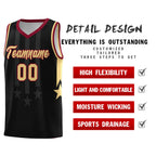 Custom Black Crimson and Khaki Gradient Star Graffiti Pattern Sports Uniform Basketball Jersey