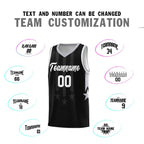 Custom Black Gray and White Gradient Star Graffiti Pattern Sports Uniform Basketball Jersey