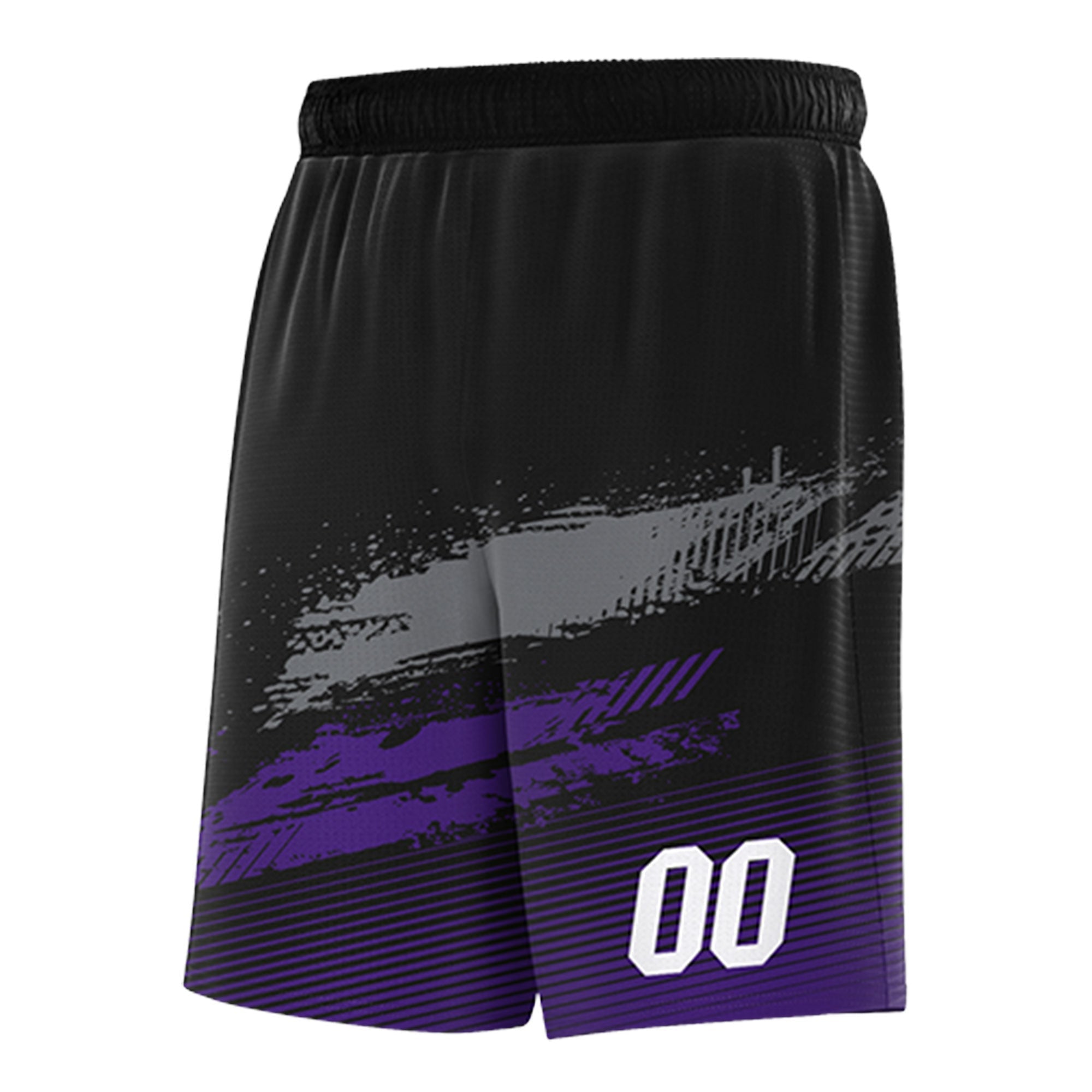 Custom Black Grey and Purple Graffiti Pattern Sports Uniform Basketball Jersey