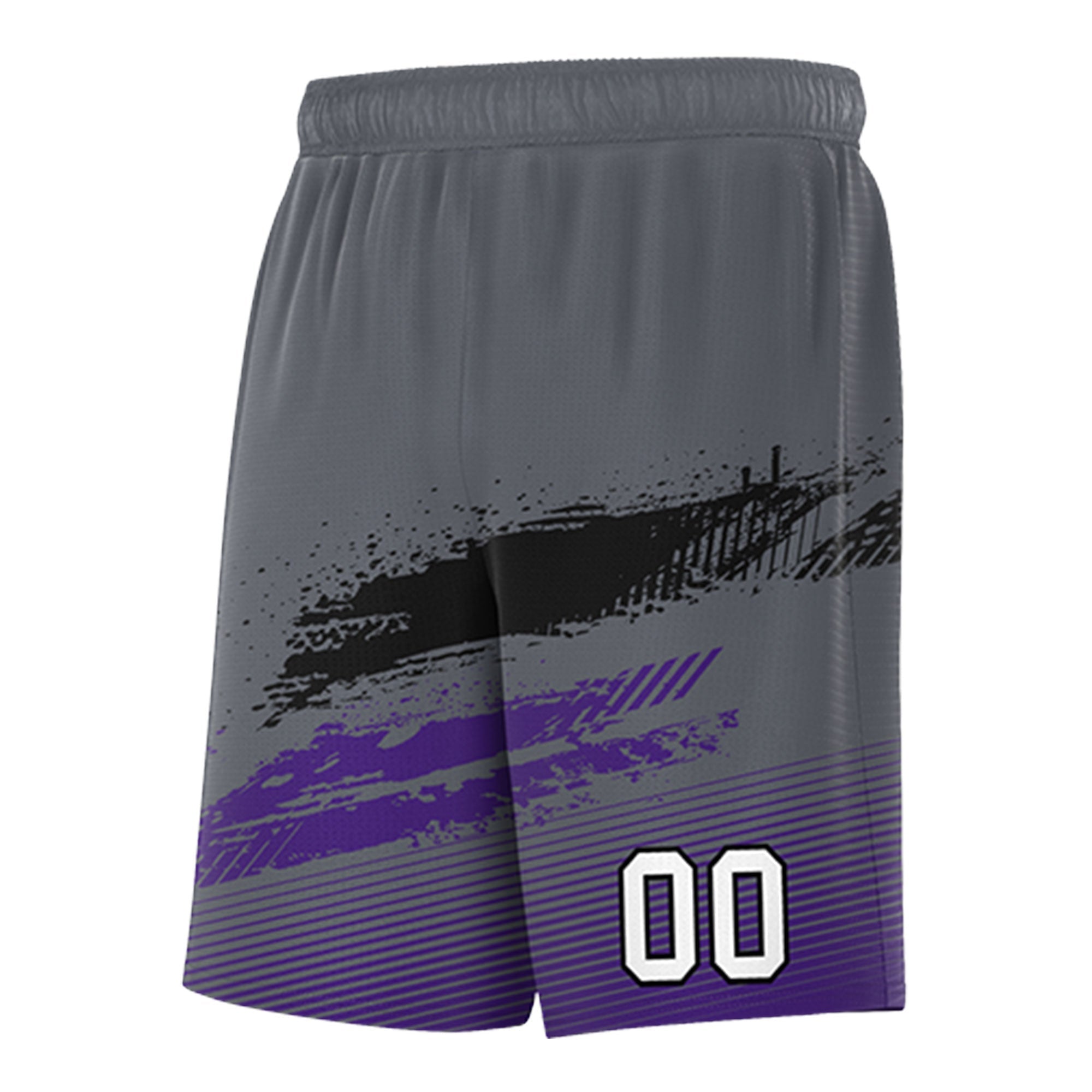 Custom Black Grey and Purple Graffiti Pattern Sports Uniform Basketball Jersey