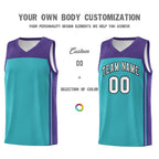 Custom Aqua Purple Classic Sets Sports Uniform Basketball Jersey