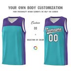Custom Aqua Purple Classic Sets Sports Uniform Basketball Jersey