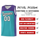 Custom Aqua Purple Classic Sets Sports Uniform Basketball Jersey