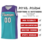 Custom Aqua Purple Classic Sets Sports Uniform Basketball Jersey