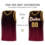 Custom Black Crimson Gradient Fashion Sets Sports Stripe Uniform Basketball Jersey