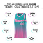 Custom Aqua Pink Gradient Fashion Sets Sports Stripe Uniform Basketball Jersey