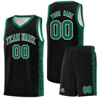 Custom Black Kelly Green Personalized Indians Pattern Sets Sports Uniform Basketball Jersey