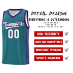Custom Aqua Purple Personalized Indians Pattern Sets Sports Uniform Basketball Jersey