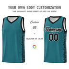 Custom Aqua Black Personalized Indians Pattern Sets Sports Uniform Basketball Jersey