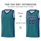 Custom Aqua Navy Personalized Indians Pattern Sets Sports Uniform Basketball Jersey