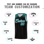 Custom Black Aqua Personalized Indians Print Sets Sports Uniform Basketball Jersey