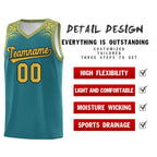 Custom Aqua Yellow Personalized Indians Print Sets Sports Uniform Basketball Jersey