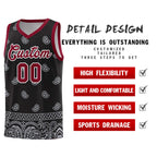 Custom Black Gray Personalized Cashew Pattern Sports Uniform Basketball Jersey
