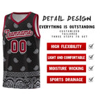 Custom Black Gray Personalized Cashew Pattern Sports Uniform Basketball Jersey