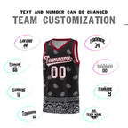 Custom Black Gray Personalized Cashew Pattern Sports Uniform Basketball Jersey