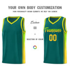 Custom Aqua Neon Green-Gold Gradient Fashion Sports Uniform Basketball Jersey