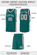Custom Aqua Pink Side Stripe Fashion Sports Uniform Basketball Jersey