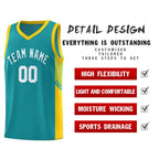 Custom Aqua White Side Stripe Fashion Sports Uniform Basketball Jersey