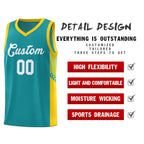 Custom Aqua White Side Stripe Fashion Sports Uniform Basketball Jersey