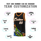 Custom Black Gradient Graffiti Pattern Sports Uniform Basketball Jersey